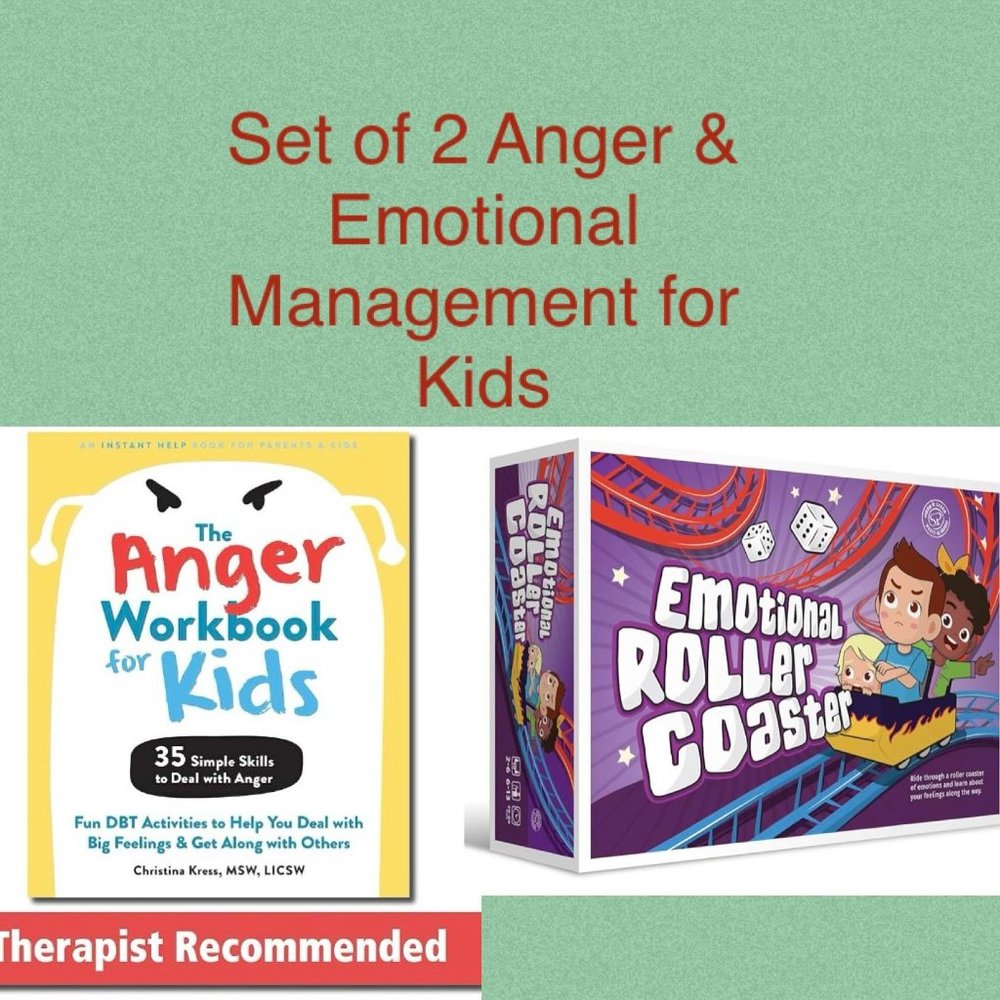 New Kids Family Anger Management Book & Emotional Rollercoaster DBT Therapy Game
